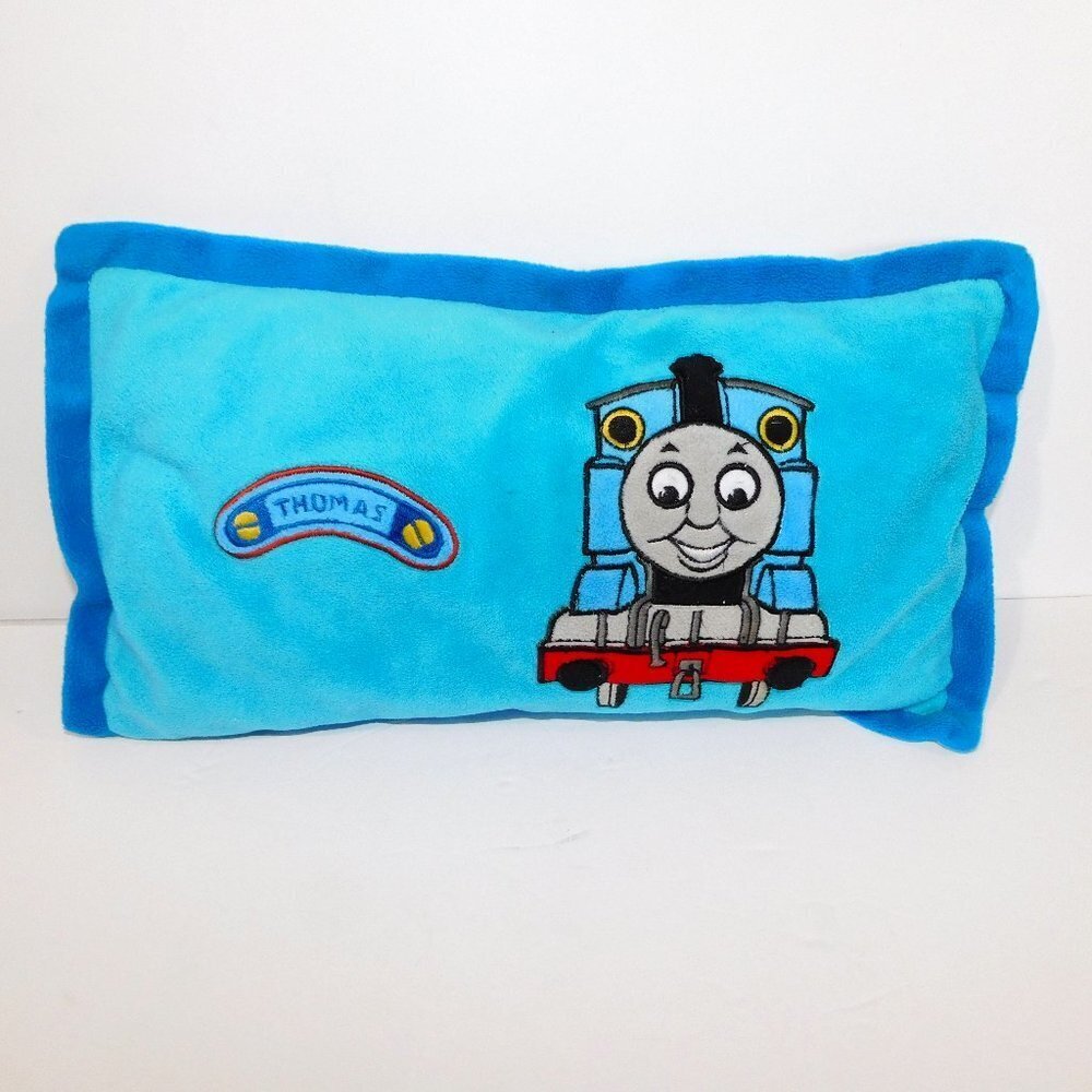 Thomas the Tank Engine Train Plush Stuffed Throw Pillow 17.5" x 10" Blue Kids
